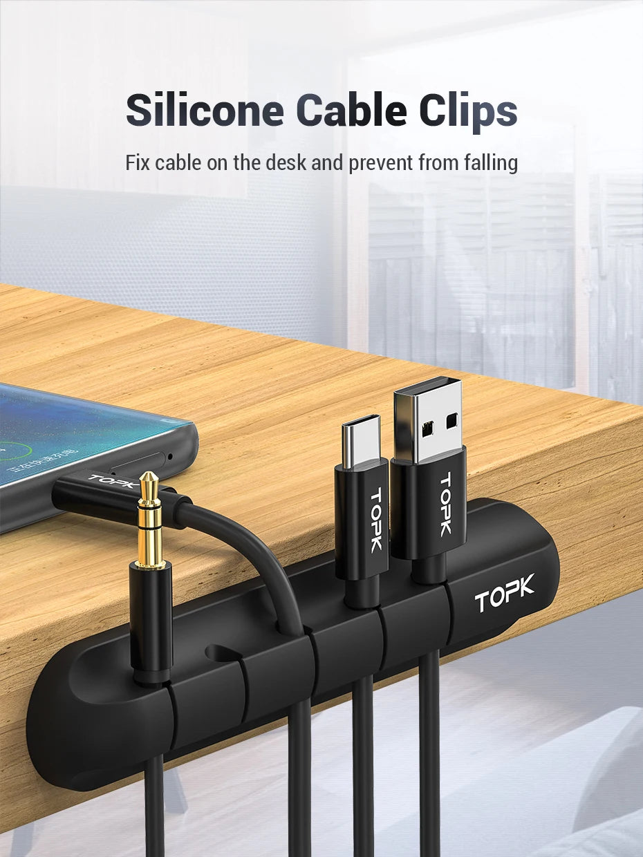 Silicone USB Cable Winder Desktop Cable Organizer